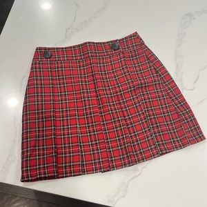 Top shop plaid pleated skirt